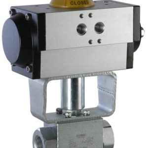 Шаровый кран, 2-ходовой, углерод. сталь, Dn8-50, Pn350-400 BSP/NPT/приварка встык/приварка внахлест с пневмоприводом