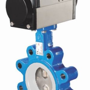 Дисковый затвор LUG с уплотнением PTFE с пневмоприводом