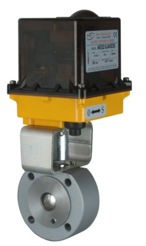 Шаровый кран, 2-ходовой,фланцевый, тип WAFER, углерод. сталь, Dn15-150, Pn16-40 с электроприводом